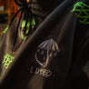 LDB Fest 2024 presented by Life & Death Brigade, Triple B Records, and 502 Shows, brings you the LDB Fest Hoodie with embroidery on a custom sewn black hoodie.