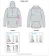 Sizing chart for hoodie