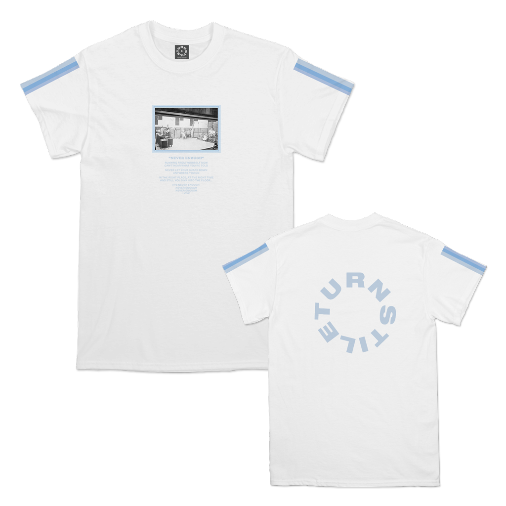 TURNSTILE “NEVER ENOUGH STUDIO” WHITE TEE – allinmerch TURNSTILE “NEVER ENOUGH STUDIO” WHITE TEE – allinmerch