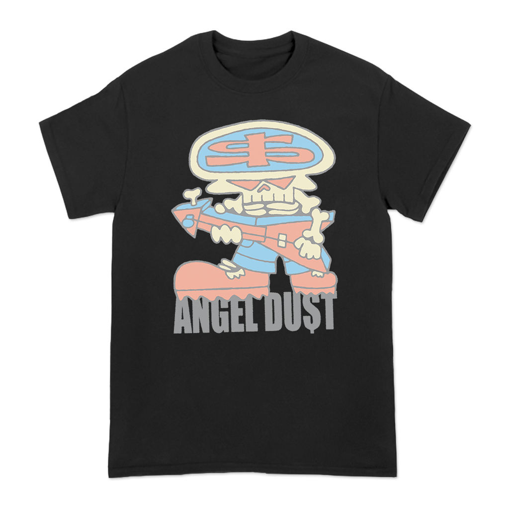 ミュージシャン The BONEZ Vintage #06 Skull Angel Tee ANGEL DU$T SKELETON GUITAR TEE – allinmerch