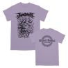 Judiciary "Branches" design, printed on the front and back of a orchid colored Gildan tee.