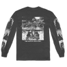 Knocked Loose's "Deep In The Willow" design, printed on the front, back, and both sleeves of a pepper Comfort Colors long sleeve shirt.