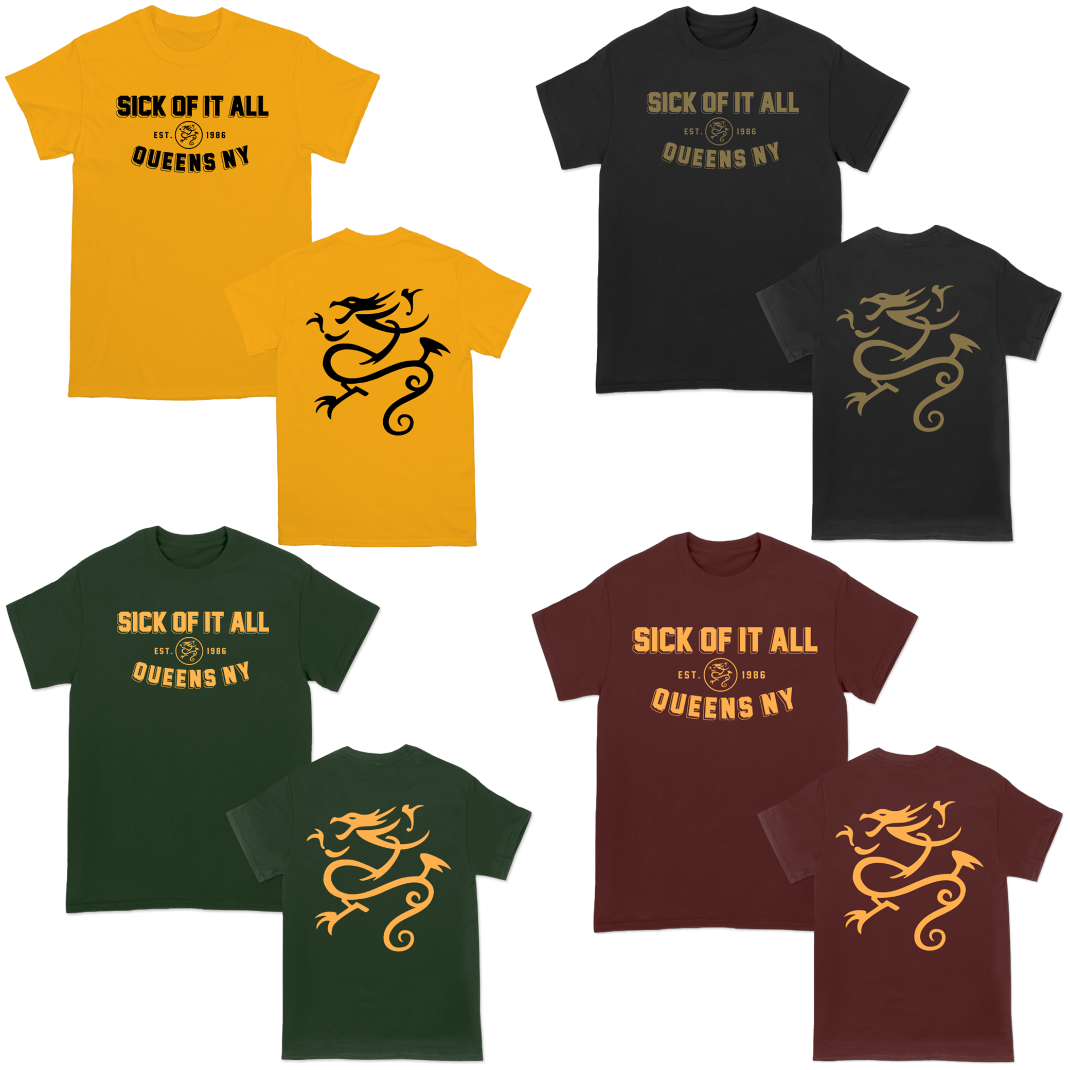 SICK OF IT ALL QUEENS VARSITY ARCH TEE – allinmerch