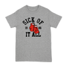 Hardcore from the start. Sick Of It All's "Boxing Gloves" design, printed on the front and back of a gray Gildan tee.