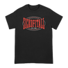 Sick Of It All's "Oval Everlast" design, printed on the front and back of a black Gildan tee.