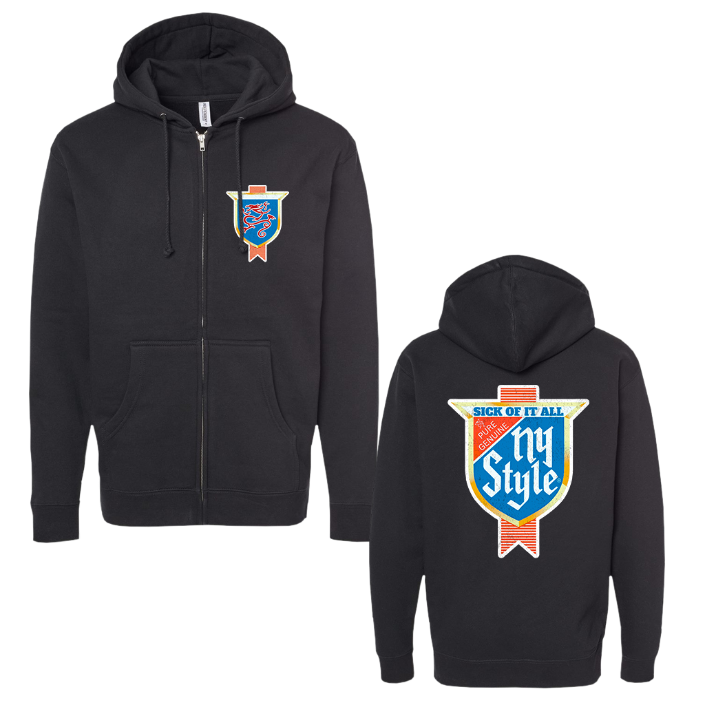 SICK OF IT ALL PURE GENUINE BADGE ZIP HOOD
