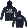 Have Heart Block logo design printed on a navy blue Gildan Apparel hoodie.