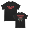 Agnostic Front's "Spider Web" design, remastered for 2022! Printed on the front and back of a black Gildan tee.  Tee features include 5.3 oz., 100% preshrunk cotton; classic fit; seamless double needle 7/8” collar; taped neck and shoulders; double needle sleeve and bottom hems; quarter-turned to eliminate center crease; and a tearaway label.