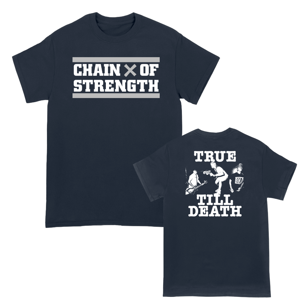 CHAIN OF STRENGTH TRUE TILL DEATH TEE ON NAVY – allinmerch CHAIN OF STRENGTH TRUE TILL DEATH TEE ON NAVY – allinmerch