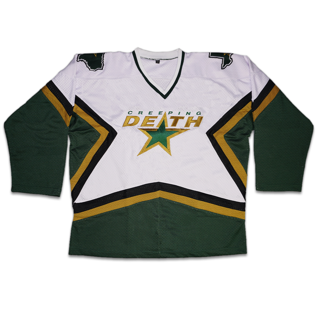 CREEPING DEATH WORLD DECAY EMBROIDERED HOCKEY JERSEY – allinmerch