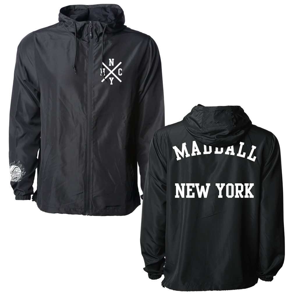MADBALL NEW YORK ARCH FULL ZIP JACKET IN ALL BLACK – allinmerch MADBALL NEW YORK ARCH FULL ZIP JACKET IN ALL BLACK – allinmerch