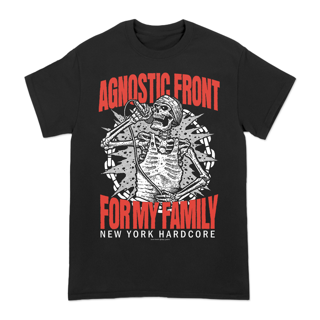 AGNOSTIC FRONT FOR MY FAMILY SKELETON TEE – allinmerch