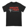 Agnostic Front's "New York Blood Tour 2025" design, printed on the front and back of a black Tultex brand tee.