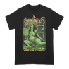 Dying Fetus's "Maggot Baby Death (Green Overlay)" design, printed in full color on the front and back of a black Gildan tee.