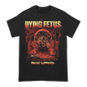 Dying Fetus's "Reign Supreme" design, printed on the front and back of a black Gildan brand tee.