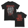 Dying Fetus's "Tentacle Face" design, printed on the front and back of a black Gildan tee.