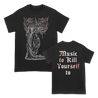 Ghost Bath "Noose Music" design printed on the front and back of a black Gildan Apparel tee.