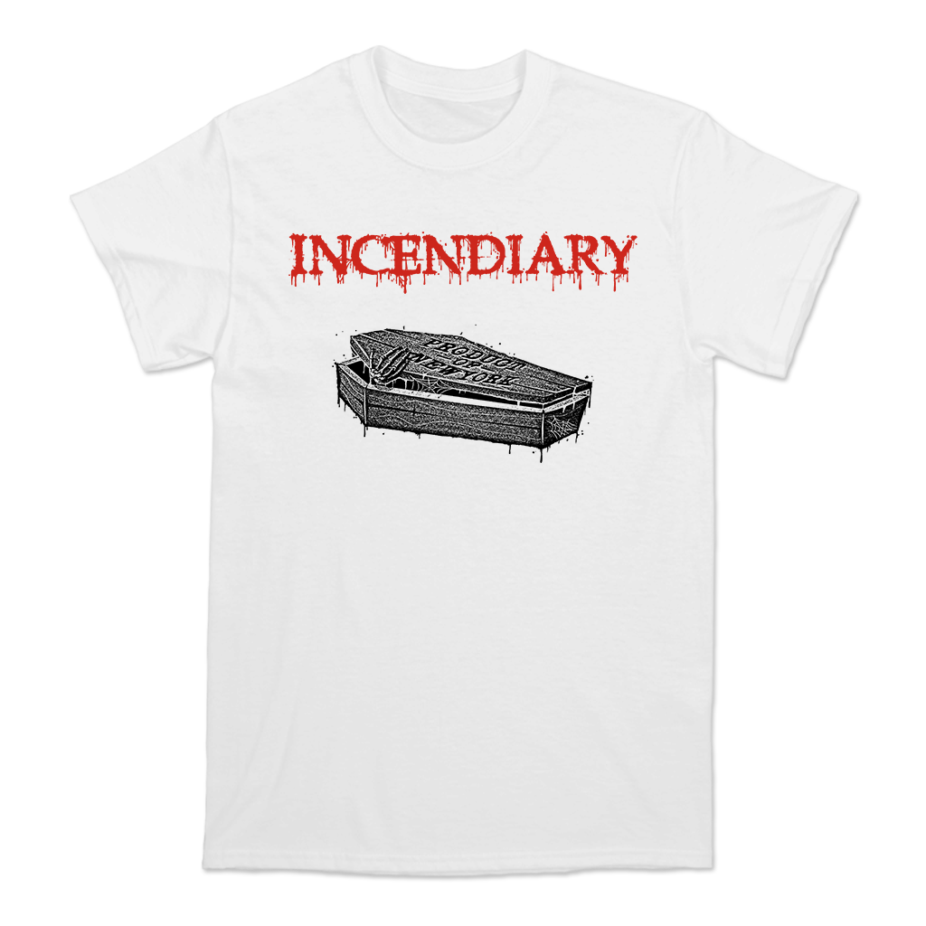 INCENDIARY METAL COFFIN LOGO TEE – allinmerch