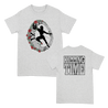 Killing Time's "Roses" design, printed on the front and back of an ash Gildan Hammer brand tee.