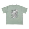 Knocked Loose's "Blinding Faith" design, printed on the front and back of a green Comfort Colors tee.