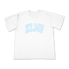 Knocked Loose's "Cross Overlay KLMF" design, printed on the front and back of a white color Comfort Colors tee.