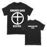 Knocked Loose's "Destroy" design, printed on the front and back of a black American Apparel/Alstyle tee.