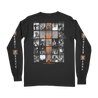 Knocked Loose's "Live Collage" design, printed on the front, back and both sleeves of a black Alstyle Apparel longsleeve.