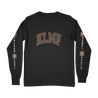 Knocked Loose's "Live Collage" design, printed on the front, back and both sleeves of a black Alstyle Apparel longsleeve.