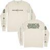 Knocked Loose's "You're Supposed To" design, printed on the front, back, and both sleeves of an ivory Comfort Colors long sleeve shirt.