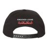 Knocked Loose's collab with Uncle Paulies brings you an embroidered front, side and back of a black Yupoong Snapback.