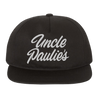 Knocked Loose's collab with Uncle Paulies brings you an embroidered front, side and back of a black Yupoong Snapback.