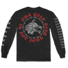 NAILS's "Your Pain" design, printed on the front, back, and both sleeves of a black Alstyle longsleeve shirt.
