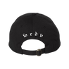 Scalp's logo embroidered in white on the front and the letters "WCDV" on the back of a black dad hat.