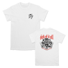 Sick Of It All's "Chain Hands" design, printed on the front and back of a white Gildan tee.