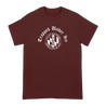 Trapped Under Ice's "Bodymore Till I Die" design, printed on the front and back of a bergundy Alstyle/American Apparel tee.