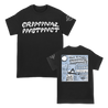 Criminal Instinct "Zone 6 Music" design, printed on front, back, and sleeve of a black Alstyle Apparel tee. 