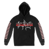 Dying Fetus Cemetery design printed on a black pullover hoodie.