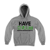BHC! The Have Heart "Armed With A Mind" hoodie comes in heather grey with green and black ink. The front features the band's name and hometown written in blocks on top of one another. The back of the hoodie features a big "HH" at the top with "ARMED WITH A MIND" written underneath. This design is printed on Gildan.