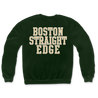Have Heart Boston Edge design printed on a green Gildan Apparel crewneck sweatshirt.