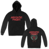 Agnostic Front's "Spider Web" design, remastered for 2022! Printed on the front and back of a black Gildan pullover hooded sweatshirt.  Hoodie features include 8 oz. 50/50 preshrunk cotton/polyester; air jet yarn for a softer feel and reduced pilling; double-lined hood with color-matched drawcord; double needle stitching at shoulder, armhole, neck, waistband and cuffs; pouch pocket; 1 x 1 rib with spandex; quarter-turned to eliminate center crease; and a tearaway label.