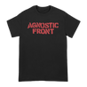 Agnostic Front's "Spider Web" design, remastered for 2022! Printed on the front and back of a black Gildan tee.  Tee features include 5.3 oz., 100% preshrunk cotton; classic fit; seamless double needle 7/8” collar; taped neck and shoulders; double needle sleeve and bottom hems; quarter-turned to eliminate center crease; and a tearaway label.