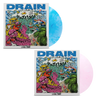 Drain's Living Proof 12" record in Translucent Crystal Blue w/ Dark Blue Swirl or Opaque Pale Pink. Limited quantities available for pre-order now.