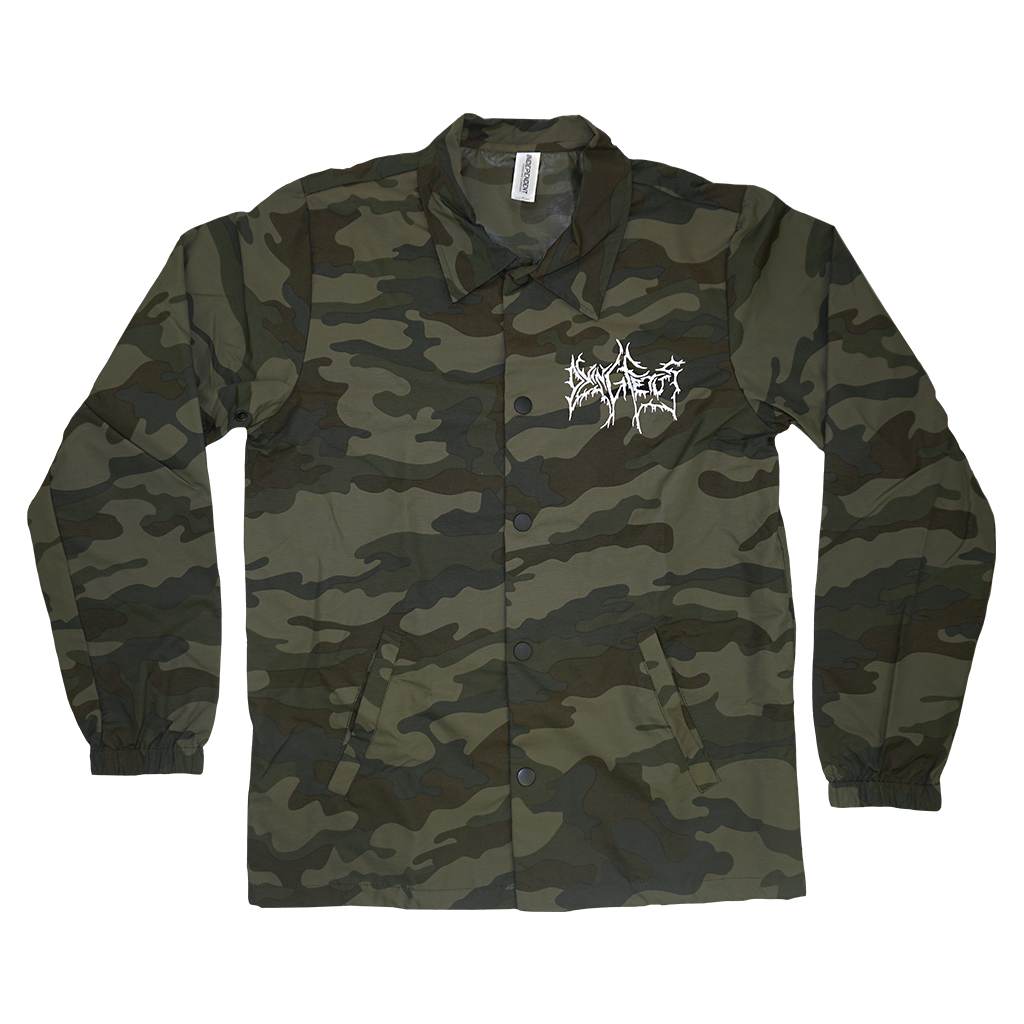 DYING FETUS LOGO FOREST CAMO BUTTON DOWN JACKET