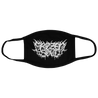 Frozen Soul's logo, printed in white on the front of a black face mask.   Face mask features include: 4.2 oz., 100% cotton (Dark Ash is 90/10 cotton/polyester); Alternate Heathers are 50/50 cotton/polyester; 3-Ply fabric; Washable, reusable, and breathable; USA made. 7" W x 5" L (*Specs do not include the ear loops).