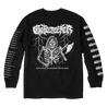 Gatecreeper's "Sonoran Sickness" design, printed on the front, back, and both sleeves of a black Gildan Apparel long sleeve shirt.  Longsleeve features include 6 oz., 100% preshrunk cotton; classic fit; seamless double needle 7/8” collar; taped neck and shoulders; rib cuffs; double needle bottom hem; quarter-turned to eliminate center crease; and a tearaway label.