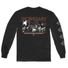 Incendiary "Three Box Live" design, printed on the front, back, and left sleeve of a black Alstyle Apparel long sleeve tee.  Longsleeve features include: 6 oz. 100% preshrunk cotton, set-in rib collar with shoulder-to-shoulder taping, rib sleeve cuffs; double-needle bottom hem; and a tearaway label.