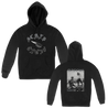 Scalp's "Trench Knife" design, printed on the front and back of a black Gildan hoodie.  Hoodie features include 8 oz. 50/50 preshrunk cotton/polyester; air jet yarn for a softer feel and reduced pilling; double-lined hood with color-matched drawcord; double needle stitching at shoulder, armhole, neck, waistband and cuffs; pouch pocket; 1 x 1 rib with spandex; quarter-turned to eliminate center crease; and a tearaway label.