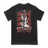 Sick Of It All Ronin design with red and white left chest and back prints on a black Gildan Apparel tee shirt. NYHC