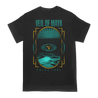 Veil Of Maya "Sand Eye" design, printed on the front and back of a black tee.