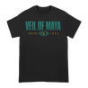 Veil Of Maya "Sand Eye" design, printed on the front and back of a black tee.
